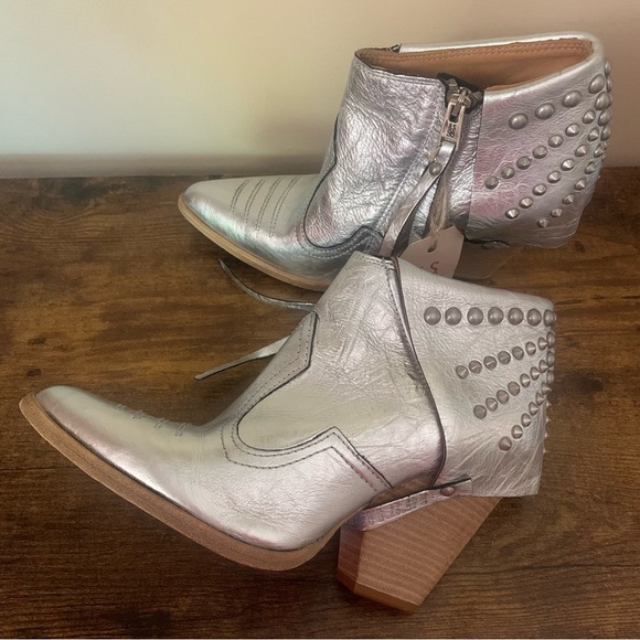 A.S.98 Women's Broderick Bootie In Silver Size 38 7.5 8 New NWT - Picture 11 of 16